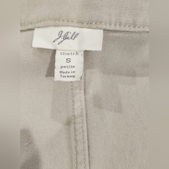 J. Jill Women's Tan Utility Jacket With Pearl Snap Closure. Size Small Petite - Picture 5 of 7